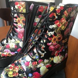 Current Mood - Floral Combat Boots